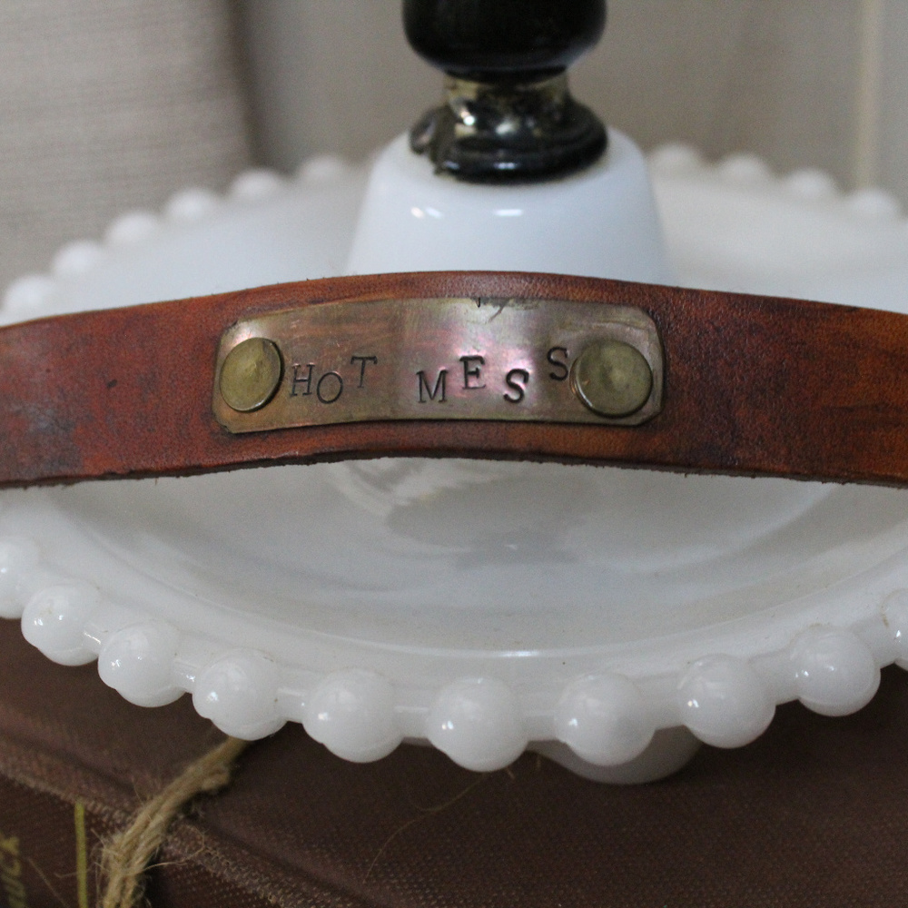Hot Mess Handmade Leather and Copper Cuff Bracelet